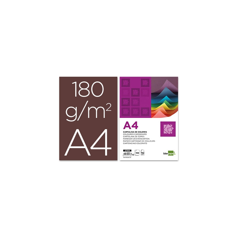 CARTULINA LIDERPAPEL A4 180G/M2 MARRON