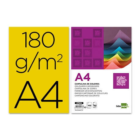 CARTULINA LIDERPAPEL A4 180G/M2 ORO