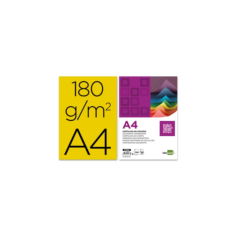 CARTULINA LIDERPAPEL A4 180G/M2 ORO