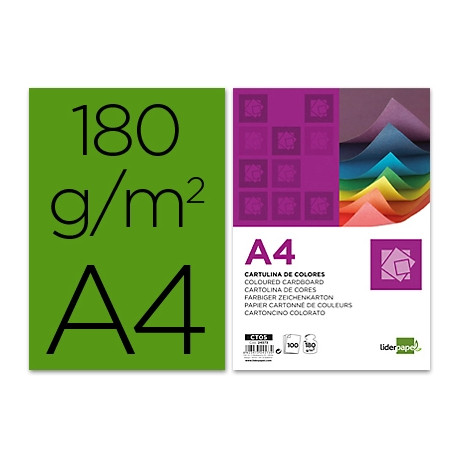 CARTULINA LIDERPAPEL A4 180G/M2 VERDE ABETO