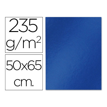 CARTULINA LIDERPAPEL 50X65 CM 235G/M2 METALIZADA AZUL