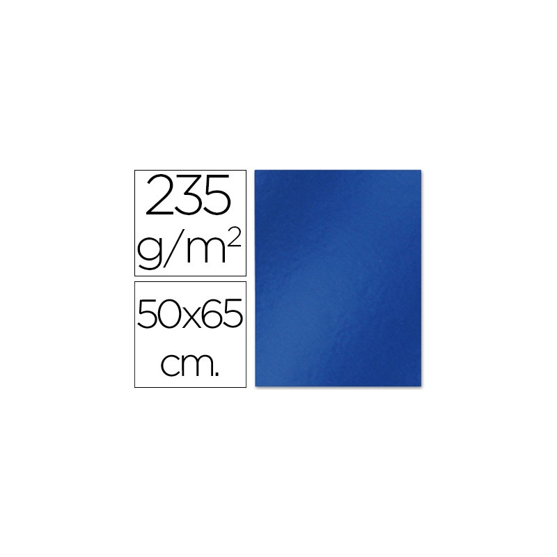 CARTULINA LIDERPAPEL 50X65 CM 235G/M2 METALIZADA AZUL