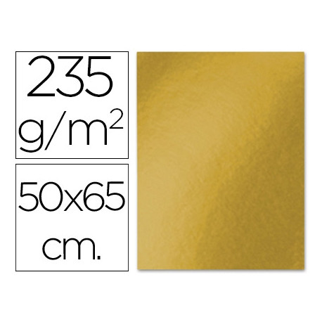 CARTULINA LIDERPAPEL 50X65 CM 235G/M2 METALIZADA ORO