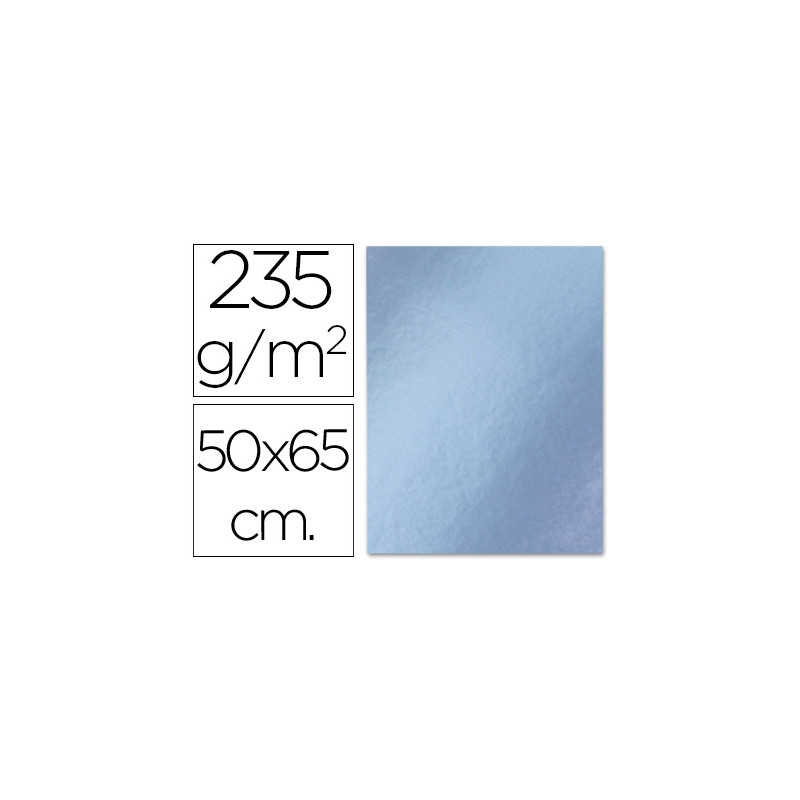 CARTULINA LIDERPAPEL 50X65 CM 235G/M2 METALIZADA PLATA