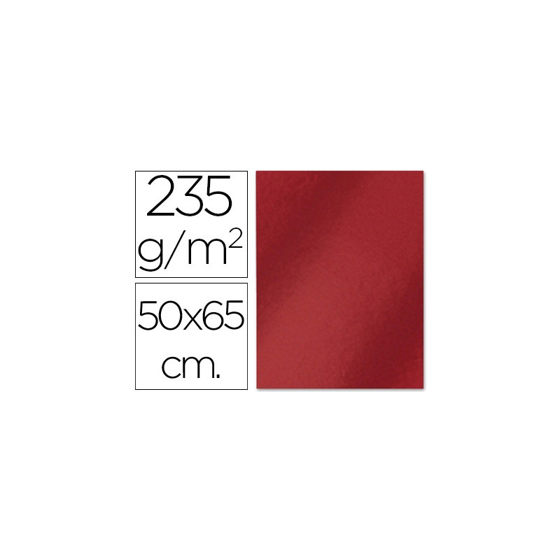 CARTULINA LIDERPAPEL 50X65 CM 235G/M2 METALIZADA ROJO