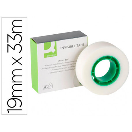 CINTA ADHESIVA Q-CONNECT INVISIBLE 33 MT X 19 MM