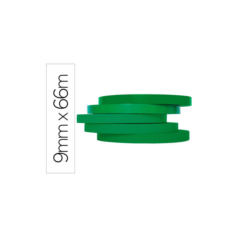 CINTA ADHESIVA Q-CONNECT 66 MT X 9 MM VERDE PARA CERRAR BOLSAS