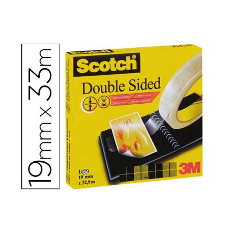 CINTA ADHESIVA SCOTCH DOS CARAS 33 MT X 19 MM