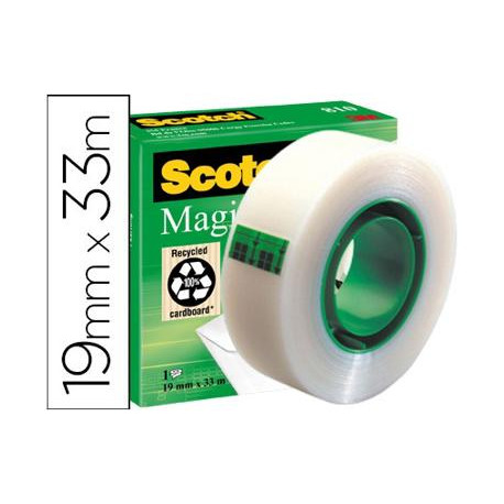 CINTA ADHESIVA SCOTCH-MAGIC INVISIBLE 33 MT X 19 MM