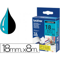 CINTA BROTHER TZE541 AZUL-NEGRO 18MM LONGITUD 8MT