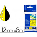 CINTA BROTHER TZE631 AMARILLO-NEGRO 12MM LONGITUD 8 MT