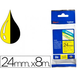 CINTA BROTHER TZE651 AMARILLO/NEGRO 24MM LONGITUD DE 8MTS