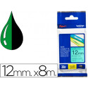 CINTA BROTHER TZE-731 VERDE-NEGRO 12MM LONGITUD 8 MT