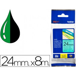 CINTA BROTHER TZE751 VERDE-NEGRO 24MM LONGITUD 8 MT