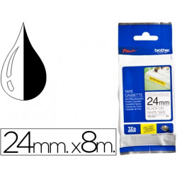 CINTA BROTHER TZES251 BLANCO-NEGRO 24MM LONGITUD 8 MT SUPERADHESIVA