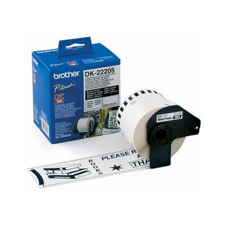 CINTA DE PAPEL CONTINUO BROTHER DK-22205 PARA IMPRESORAS DE ETIQUETAS QL