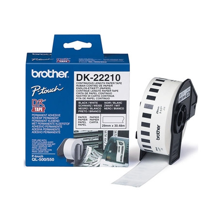 CINTA DE PAPEL CONTINUO BROTHER DK-22210 PARA IMPRESORAS QL -29MMX30,48MTS-