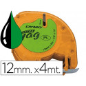 CINTA DYMO 12MMX4MT -NEGRO/VERDE ACIDO PARA MAQUINA LETRATAG