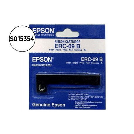 CINTA IMPRESORA EPSON ERC-09B NEGRA M-160 163 164 180 180H 181 182 183 185 190 191 192 195