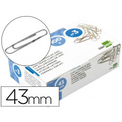 CLIPS LIDERPAPEL N3 LABIADOS 43 MM CAJA DE 100 UNIDADES