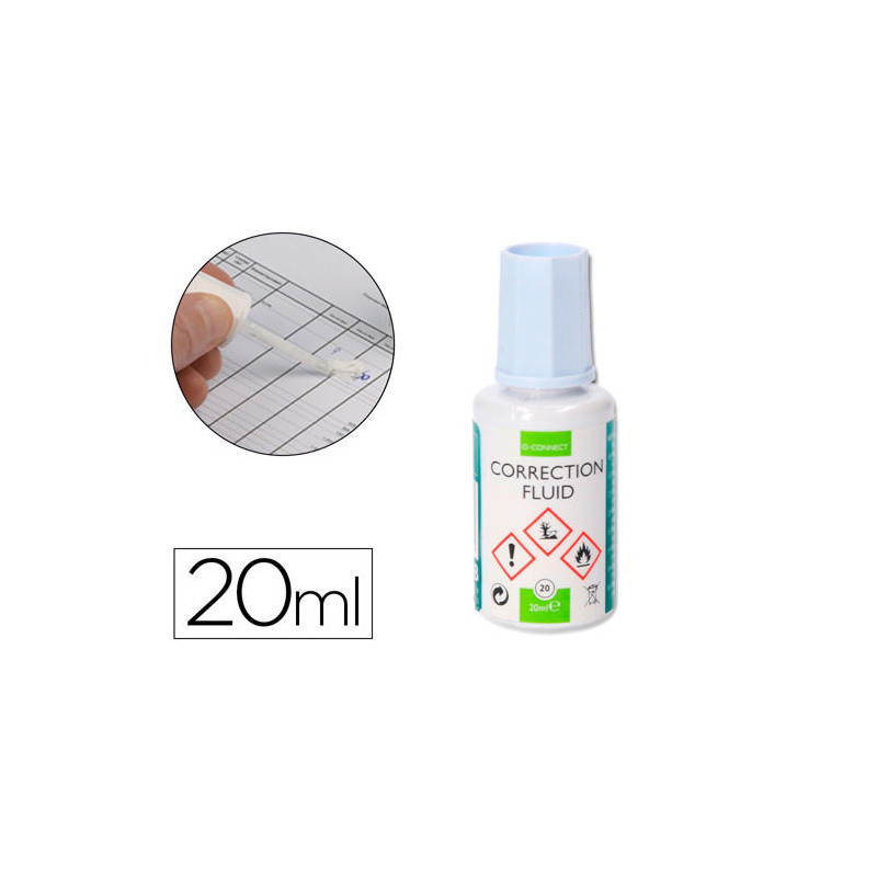 CORRECTOR Q-CONNECT APLICADOR PINCEL BOTE 20 ML