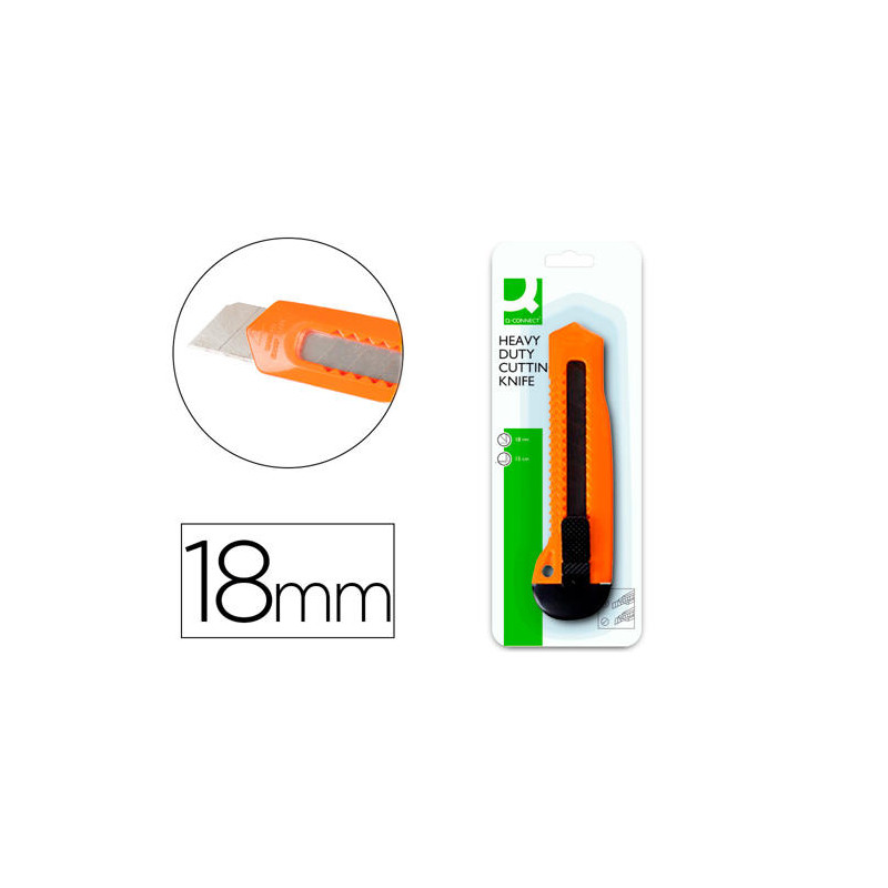 CUTER Q-CONNECT PLASTICO ANCHO CUCHILLA 18 MM XD-23 BLISTER 1 UNIDAD