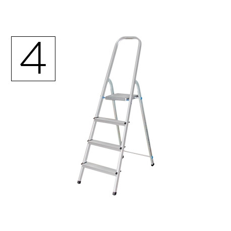 ESCALERA Q-CONNECT DE ALUMINIO 4 PELDA?OS 860X462X1470 MM PESO MAXIMO 150 KG EN-131