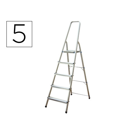 ESCALERA Q-CONNECT DE ALUMINIO 5 PELDA?OS 1062X483X1675 MM PESO MAXIMO 150 KG EN-131