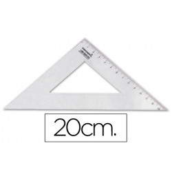 ESCUADRA LIDERPAPEL 20 CM PLASTICO CRISTAL