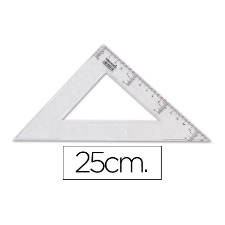 ESCUADRA LIDERPAPEL 25 CM PLASTICO CRISTAL