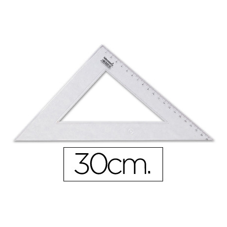 ESCUADRA LIDERPAPEL 30 CM PLASTICO CRISTAL