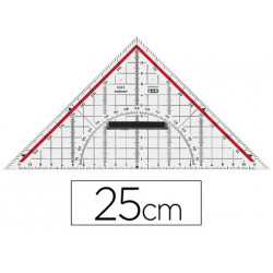 ESCUADRA M+R GEOMETRIA 25 CM PLASTICO CRISTAL