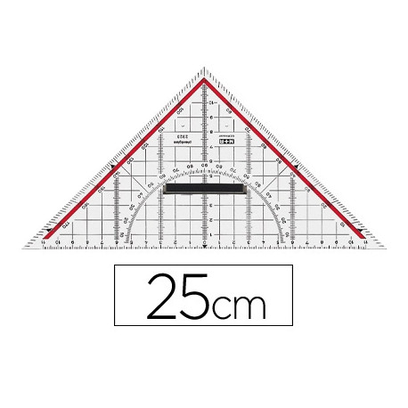 ESCUADRA M+R GEOMETRIA 25 CM PLASTICO CRISTAL