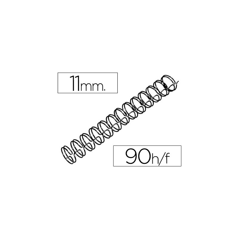 ESPIRAL WIRE 3:1 11 MM N.7 NEGRO CAPACIDAD 90 HOJAS CAJA DE 100 UNIDADES