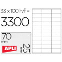 ETIQUETA ADHESIVA APLI 1270 TAMA?O 70X25 MM -FOTOCOPIADORA -LASER -INK-JET-CAJA CON 100 HOJAS DIN A4