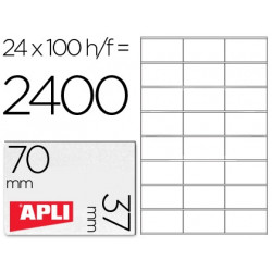 ETIQUETA ADHESIVA APLI 1273 TAMA?O 70X37 MM FOTOCOPIADORA LASER INK-JET CAJA CON 100 HOJAS DIN A4