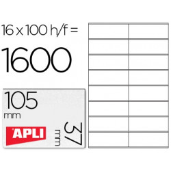 ETIQUETA ADHESIVA APLI 1274 TAMA?O 105X37 MM FOTOCOPIADORA LASER INK-JET CAJA CON 100 HOJAS DIN A4