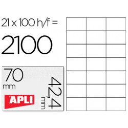 ETIQUETA ADHESIVA APLI 1276 TAMA?O 70X42,4 MM PARA FOTOCOPIADORA LASER INK-JET CAJA CON 100 HOJAS DI