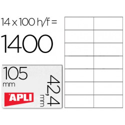 ETIQUETA ADHESIVA APLI 1277 TAMA?O 105X42.4 MM -FOTOCOPIADORA -LASER E INKJET-CAJA CON 1400 ETIQUETA