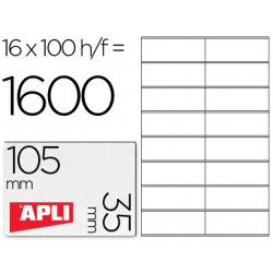 ETIQUETA ADHESIVA APLI 1287 TAMA?O 105X35 MM FOTOCOPIADORA LASER INK-JET CAJA CON 100 HOJAS DIN A4