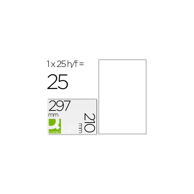 ETIQUETA ADHESIVA Q-CONNECT KF00228 -TAMA?O DIN A4 -PARA INK-JET -TRANSPARENTE -CAJA CON 25 HOJAS DI