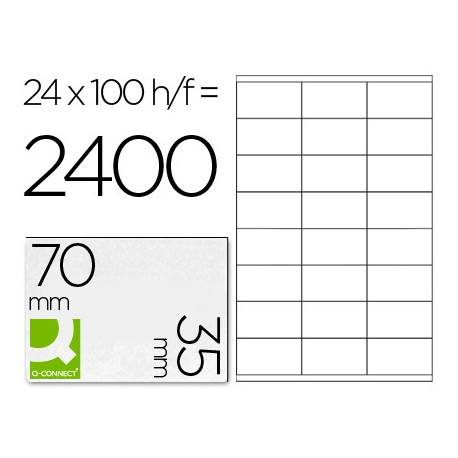 ETIQUETA ADHESIVA Q-CONNECT KF10645 TAMANO 70X35 MM FOTOCOPIADORA LASER INK-JET