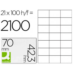 ETIQUETA ADHESIVA Q-CONNECT KF10649 TAMANO 70X42,3 MM FOTOCOPIADORA LASER INK-JET