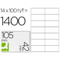 ETIQUETA ADHESIVA Q-CONNECT KF10655 TAMANO 105X42 MM FOTOCOPIADORA LASER INK-JET