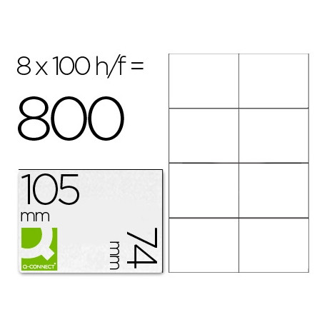 ETIQUETA ADHESIVA Q-CONNECT KF10659 TAMANO 105X74 MM FOTOCOPIADORA LASER INK-JET 