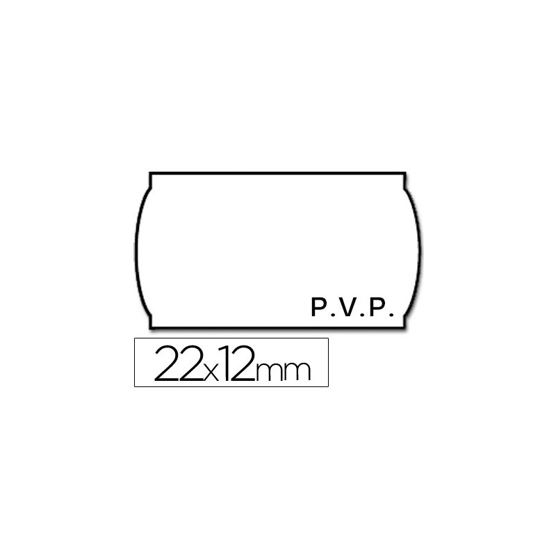 ETIQUETAS METO ONDULADAS 22X12 MM PVP BLANCA ADH.2 ROLLO 1500 ETIQUETAS