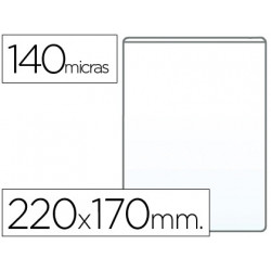 FUNDA PORTACARNET Q-CONNECT CUARTO 140 MICRAS PVC TRANSPARENTE 220X170MM