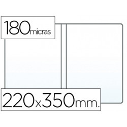 FUNDA PORTADOCUMENTO CUARTO DOBLE 180 MICRAS PVC TRANSPARENTE 220X350MM