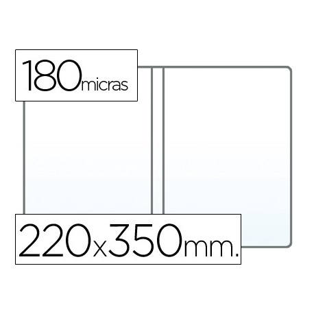 FUNDA PORTADOCUMENTO CUARTO DOBLE 180 MICRAS PVC TRANSPARENTE 220X350MM