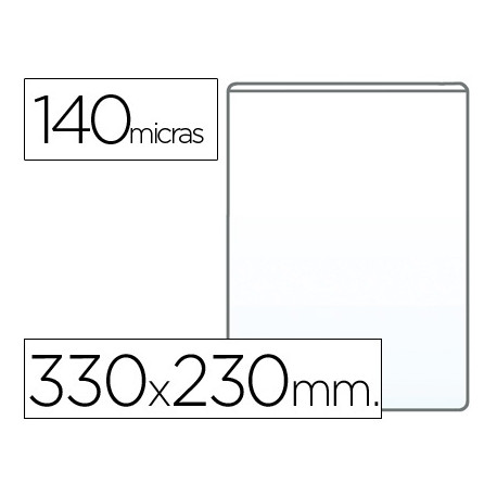 FUNDA PORTADOCUMENTO Q-CONNECT FOLIO 140 MICRAS PVC TRANSPARENTE 230X330MM